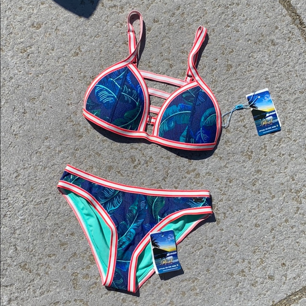 Palm Print Bikini Set NEW